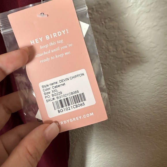 NWT Birdy Grey Devin Convertible Dress in Chiffon Cabernet - Picture 7 of 8